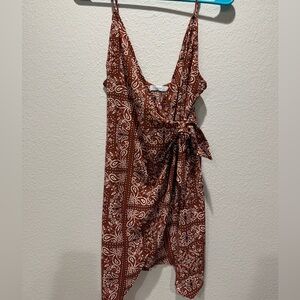 Lush Terracotta Paisley Midi Dress